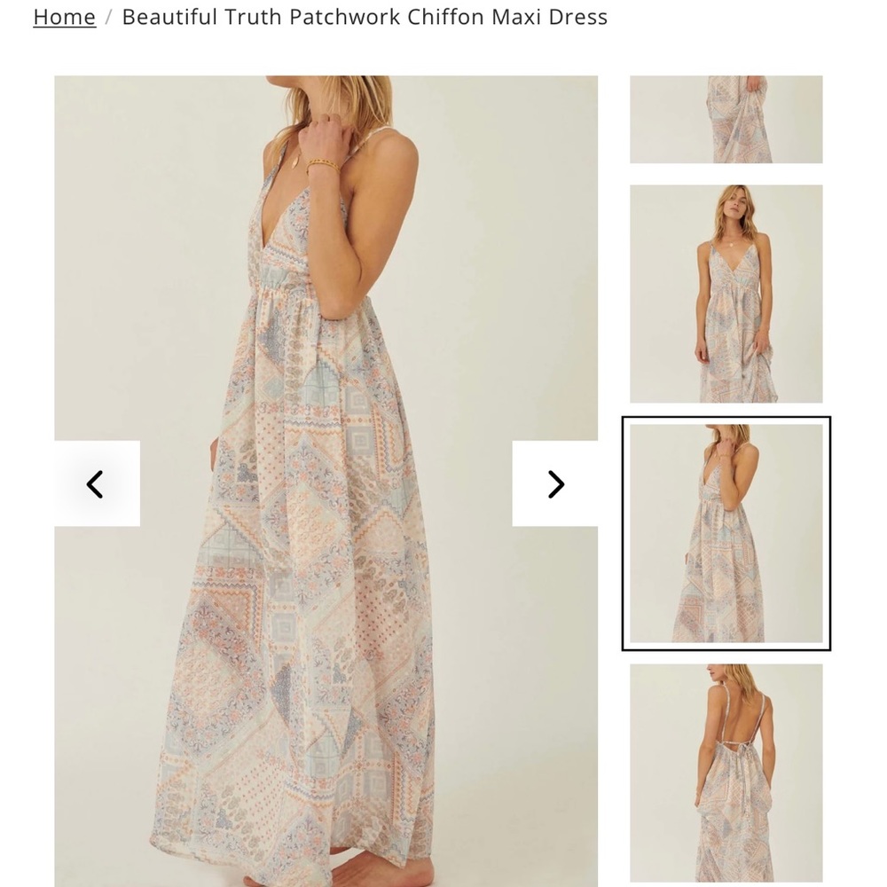 PROMESA beautiful truth patchwork chiffon maxi dress